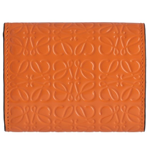 10910gs2600309100 2 LOEWE Trifold Wallet Embossed Anagram Orange