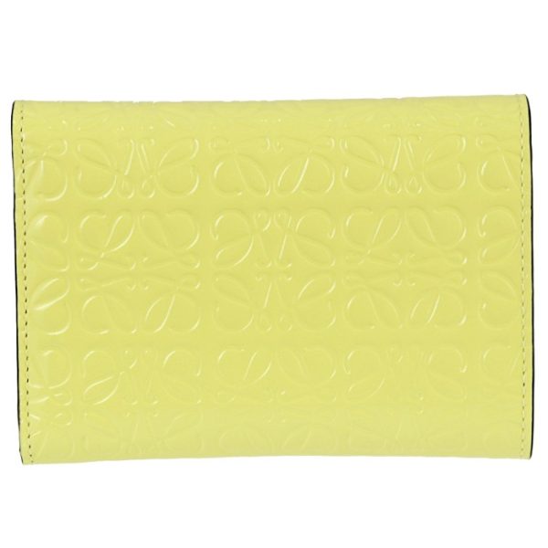 10910gs9700308100 2 LOEWE Trifold Wallet Embossed Anagram Yellow