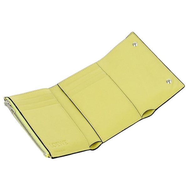 10910gs9700308100 4 LOEWE Trifold Wallet Embossed Anagram Yellow