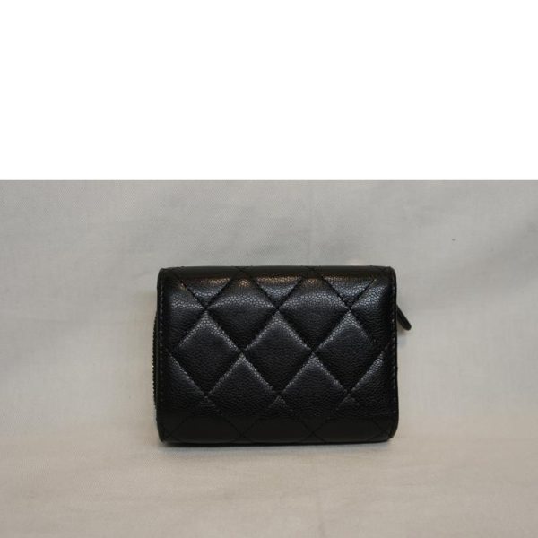 10961 2 Chanel Caviar Skin L Shaped Zipper Mini Wallet