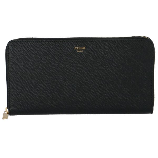 10b553bel38no 1 CELINE Large Zipped Wallet Round Zip Black