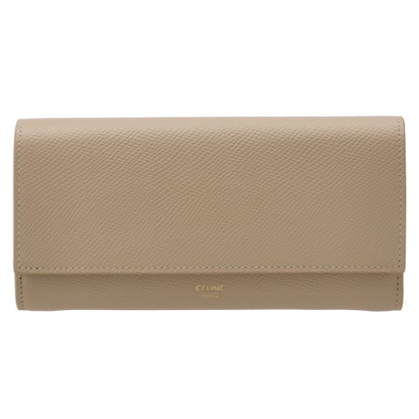 10b563bel03nd 1 CELINE Large Flap Wallet Bifold Beige