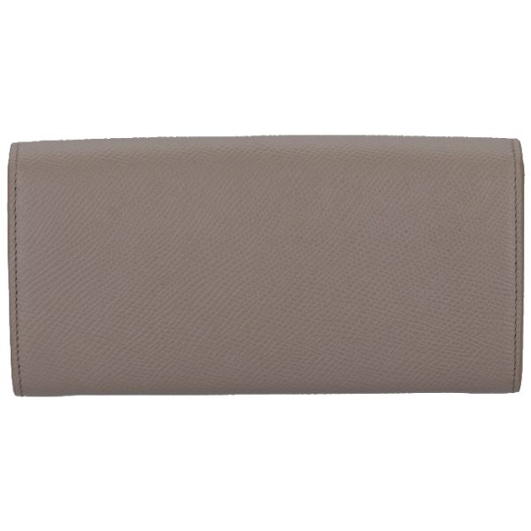 10b563bel10bl 2 CELINE Large Flap Wallet Bifold Pebble Gray