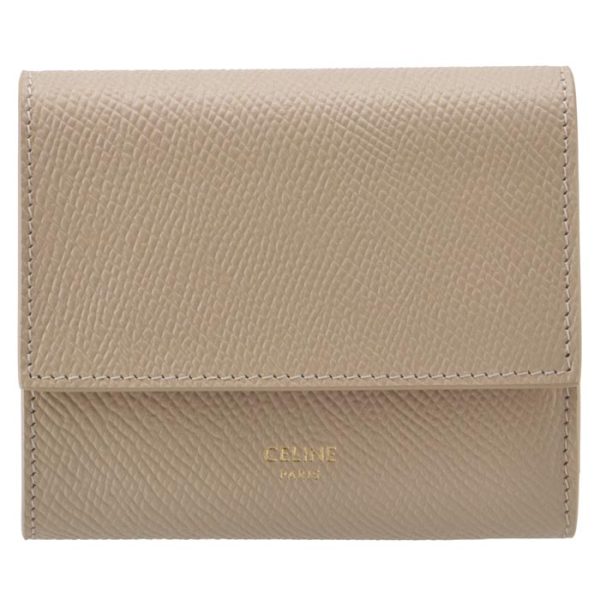 10b573bel03nd 1 CELINE Small Trifold Wallet Bifold Beige