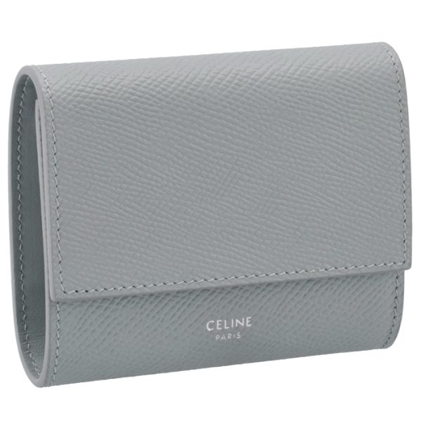 10b573bel07me CELINE Small Trifold Wallet Bifold Mineral Blue