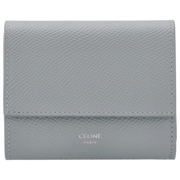 10b573bel07me 1 CELINE Small Trifold Wallet Bifold Mineral Blue