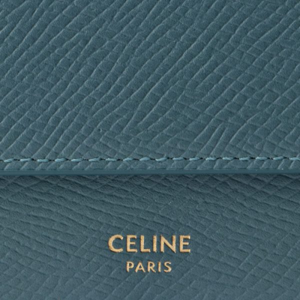 10b573bel07ps 3 CELINE Small Trifold Wallet Bifold Blue