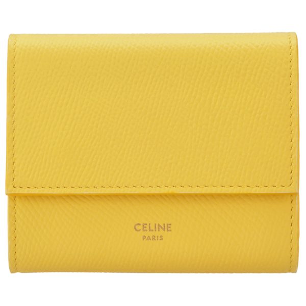 10b573bel11ct 1 CELINE Small Trifold Wallet Bifold Citron Yellow