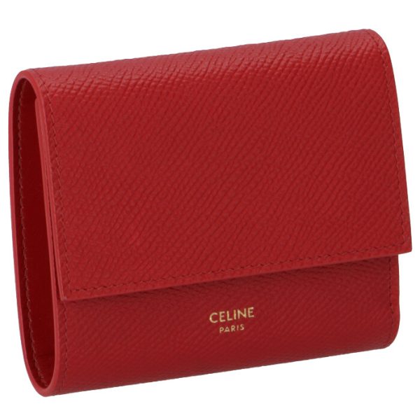 10b573bel27ed CELINE Small Trifold Wallet Essentials Red