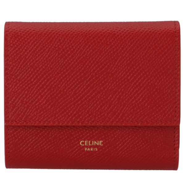 10b573bel27ed 1 CELINE Small Trifold Wallet Essentials Red