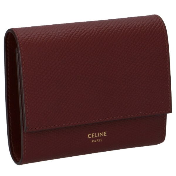 10b573bel28lb CELINE Small Trifold Wallet Essentials Light Burgundy