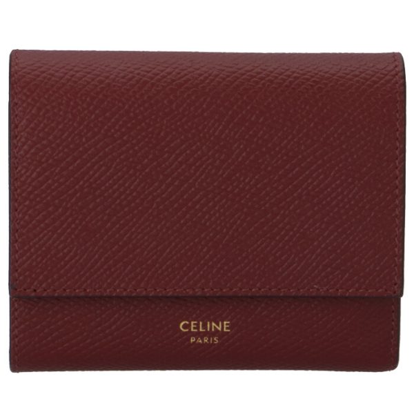 10b573bel28lb 1 CELINE Small Trifold Wallet Essentials Light Burgundy