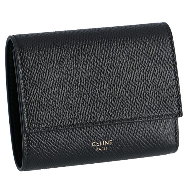 10b573bel38no CELINE Small Trifold Wallet Essentials Black