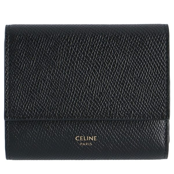 10b573bel38no 1 CELINE Small Trifold Wallet Essentials Black