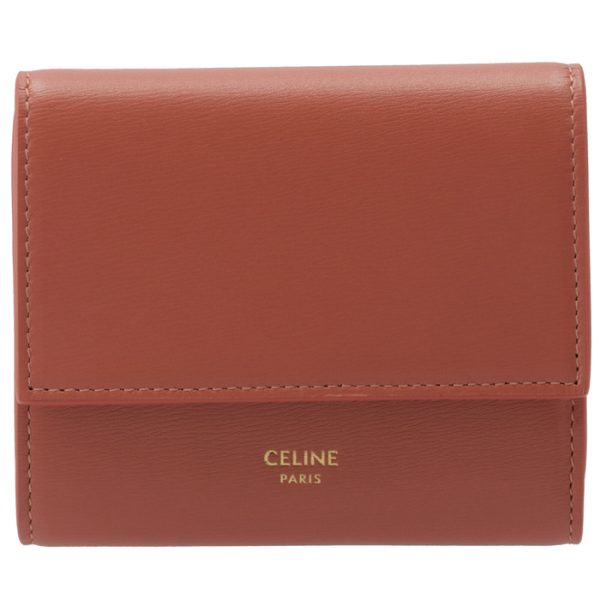 10b573cqp27ly 1 CELINE Small Trifold Wallet Bifold Orange