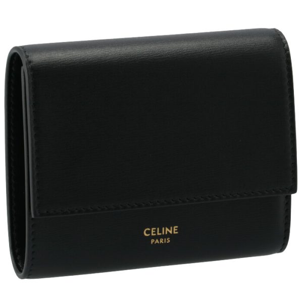 10b573cqp38no CELINE Small Trifold Wallet Bifold Black