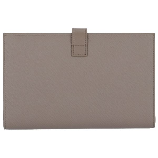 10b633bfp10bl 2 CELINE Large Strap Wallet Bifold Pebble Gray