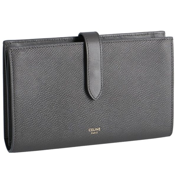 10b633bfp10dc CELINE Large Strap Wallet Essentials Gray