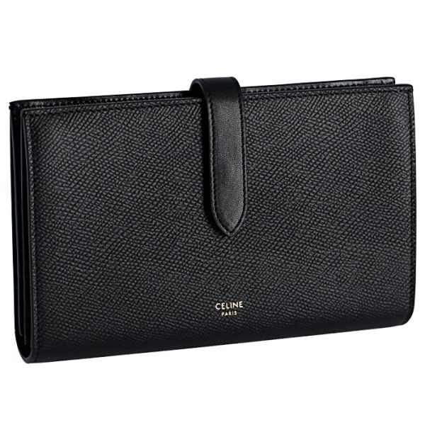 10b633bfp38no CELINE Large Strap Wallet Essentials Black