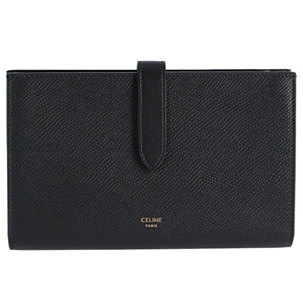 10b633bfp38no 1 CELINE Large Strap Wallet Essentials Black