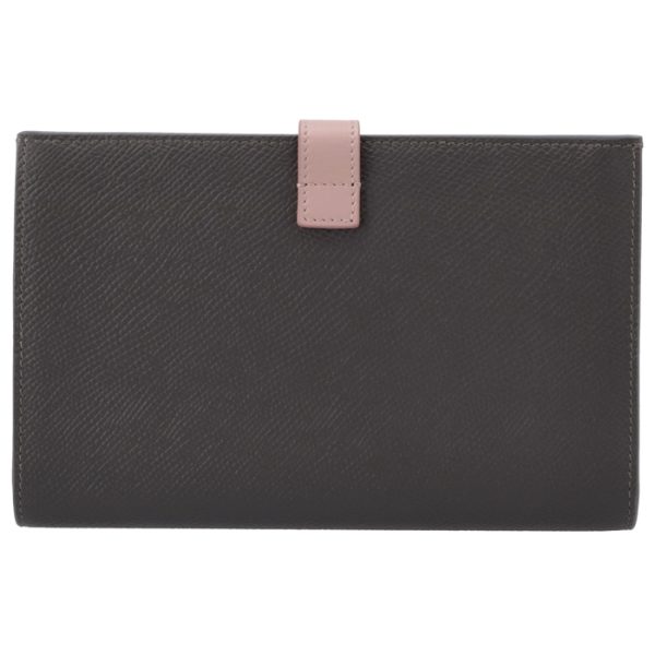 10b633bru10gv 2 CELINE Large Strap Wallet Bicolor GrayPink