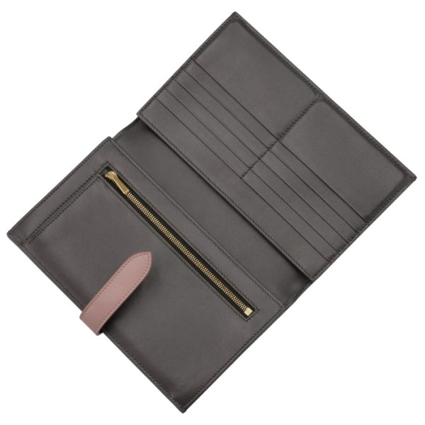 10b633bru10gv 4 CELINE Large Strap Wallet Bicolor GrayPink