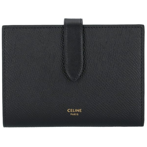 10b643bfp38no 1 CELINE Medium Bifold Wallet Strap Black