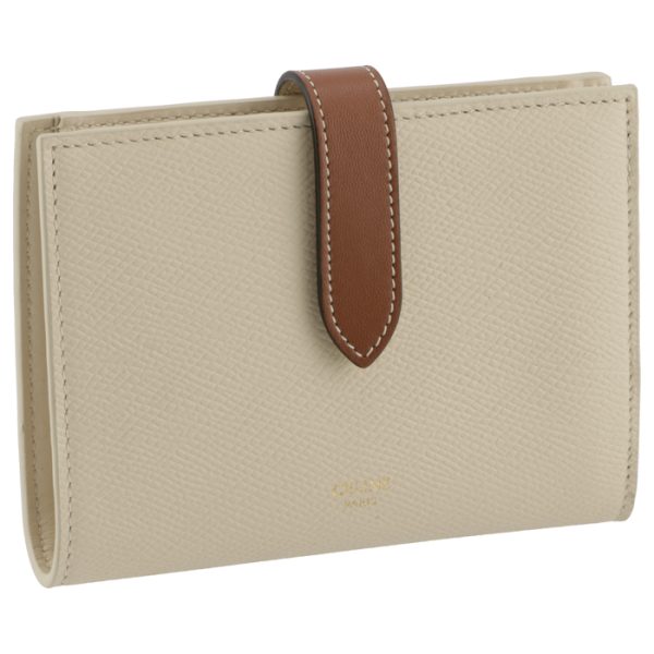 10b643bru01yn CELINE Medium Bifold Wallet Bicolor IvoryTan