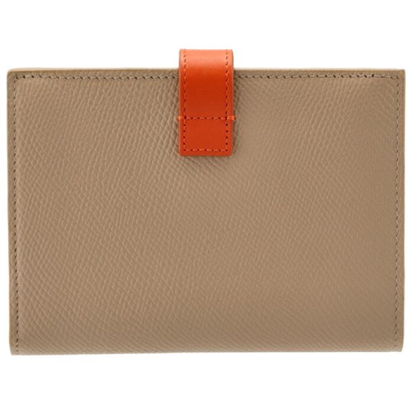 10b643bru02sp 2 CELINE Medium Bifold Wallet Bicolor ShellPop Orange