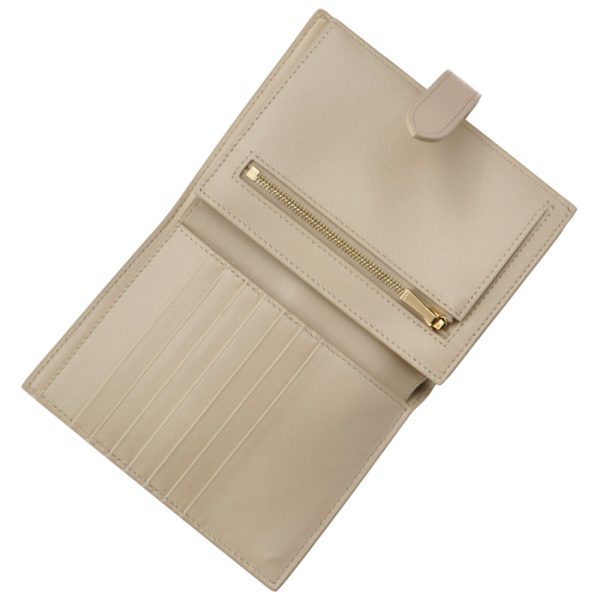 10b643bru03lw 4 CELINE Medium Bifold Wallet Strap Beige