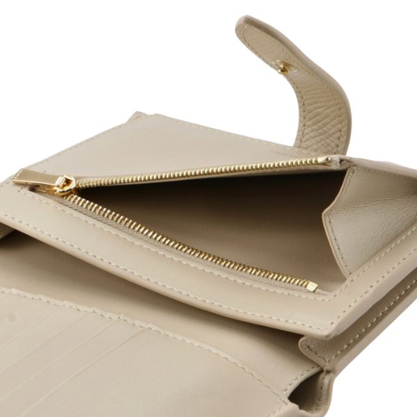 10b643bru03lw 6 CELINE Medium Bifold Wallet Strap Beige