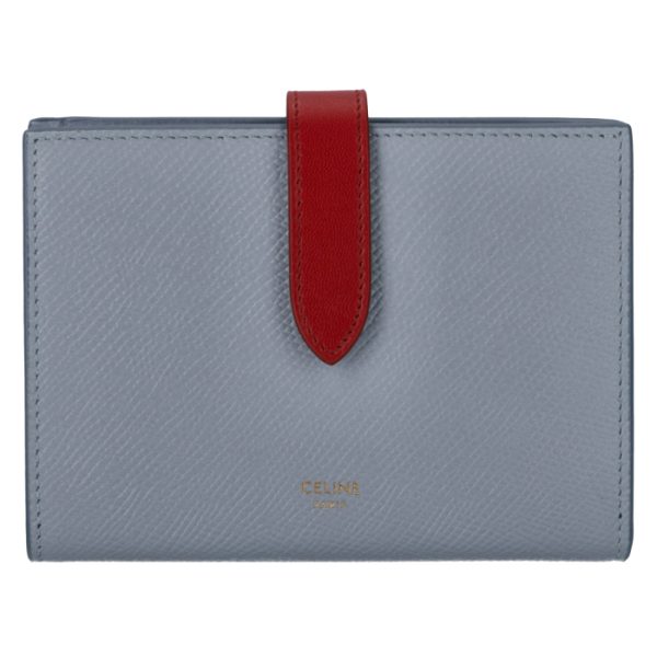 10b643bru07am 1 CELINE Medium Bifold Wallet Bicolor BlueRed