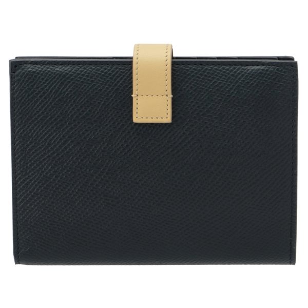 10b643bru07oo 2 CELINE Medium Bifold Wallet Bicolor Navy Blue