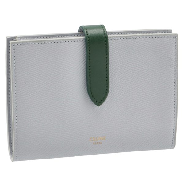 10b643bru07pf CELINE Medium Bifold Wallet Bicolor PearlForest