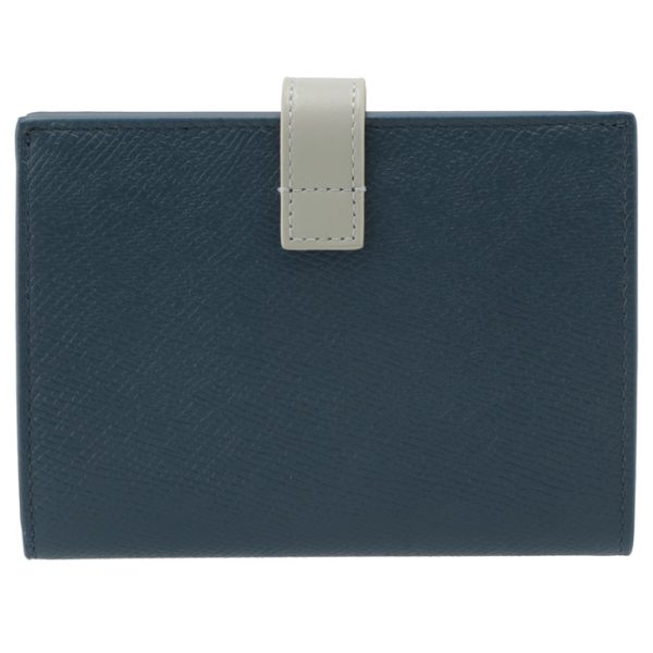 10b643bru07pv 2 CELINE Medium Bifold Wallet Bicolor Navy