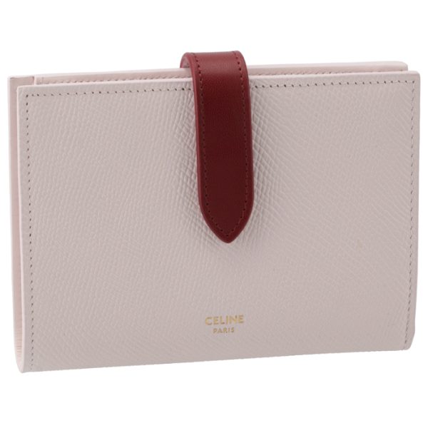 10b643bru24yc CELINE Medium Bifold Wallet Bicolor Peony Carmine