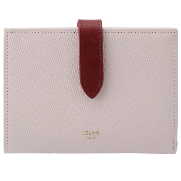 10b643bru24yc 1 CELINE Medium Bifold Wallet Bicolor Peony Carmine