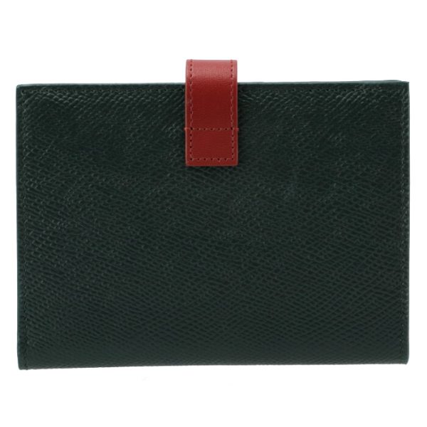 10b643bru31at 2 CELINE Medium Bifold Wallet Bicolor Dark Green Red