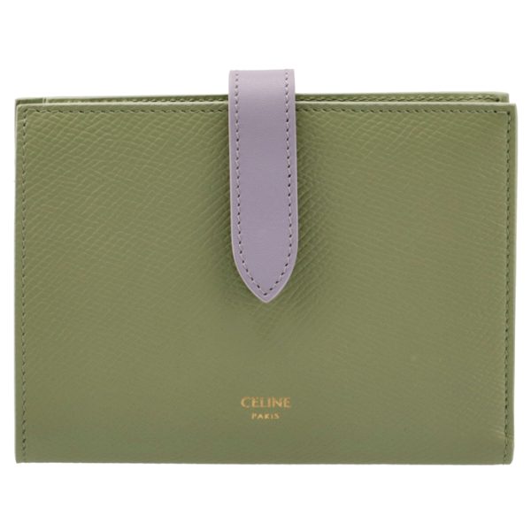 10b643bru31sl 1 CELINE Medium Bifold Wallet Bicolor SageLila