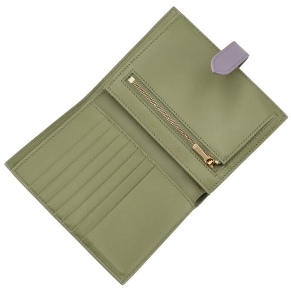 10b643bru31sl 4 CELINE Medium Bifold Wallet Bicolor SageLila