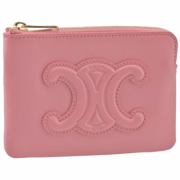 10c663dr825fo CELINE Coin Holder Pouch Mini Wallet Pink