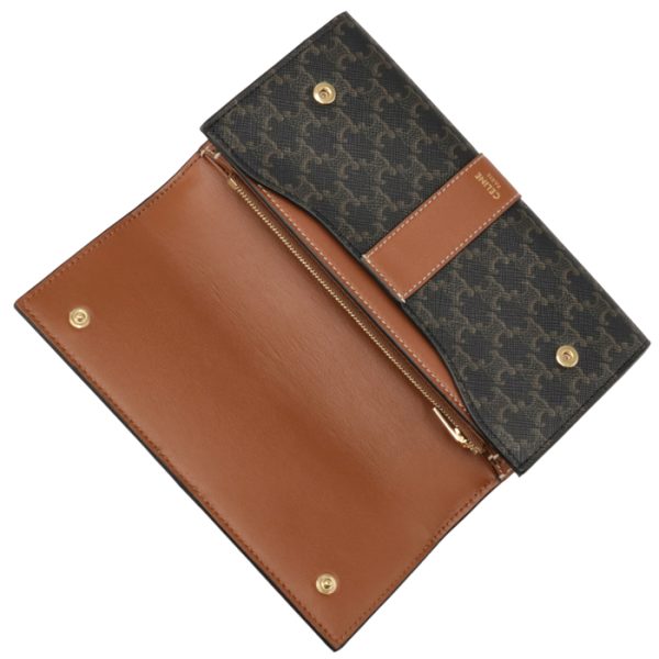 10d552bz904lu 4 CELINE Bifold Wallet Triomphe TanBrown