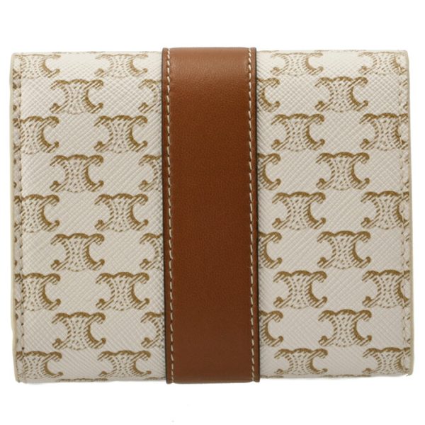 10d572bz901ta 2 CELINE Trifold Wallet Triomphe WhiteTan