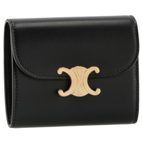 10d783bzg38no CELINE Small Trifold Wallet Black