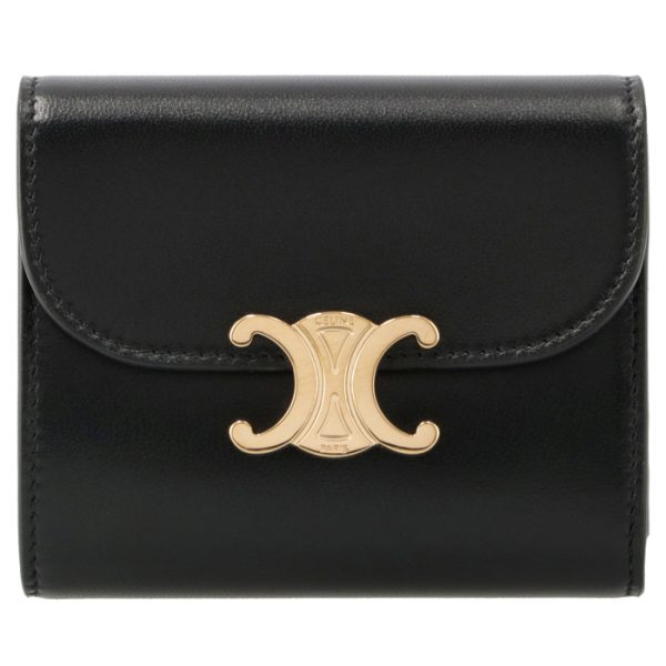 10d783bzg38no 1 CELINE Small Trifold Wallet Black