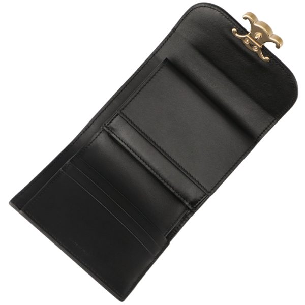 10d783bzg38no 4 CELINE Small Trifold Wallet Black