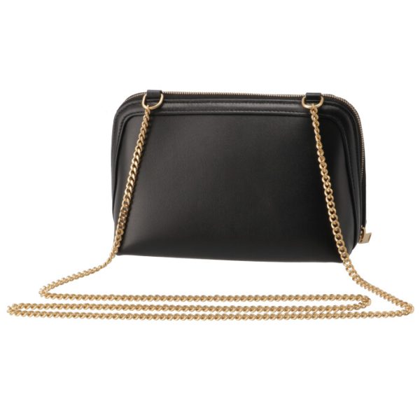 10e383dr8 2 CELINE Shoulder Bag Chain Clutch Cuile Black