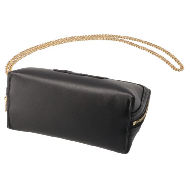 10e383dr8 3 CELINE Shoulder Bag Chain Clutch Cuile Black