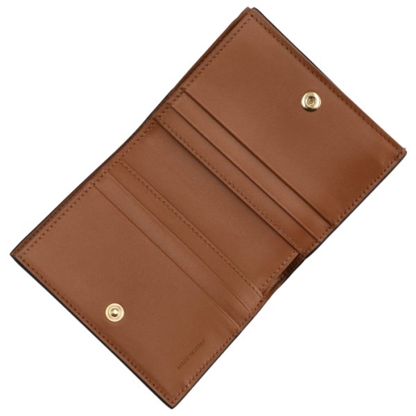 10e492bq304lu 4 CELINE Mini Wallet Bifold Canvas Brown