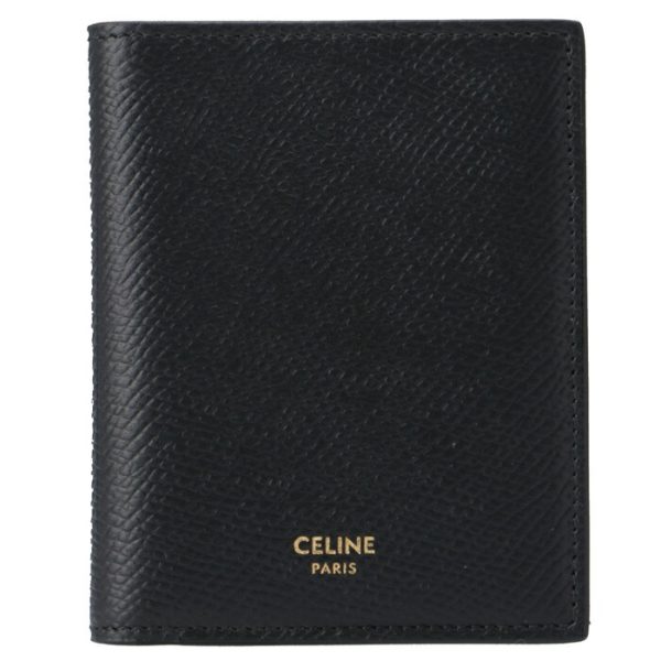 10e493bel38no 1 CELINE Bifold Mini Wallet Compact Wallet Black